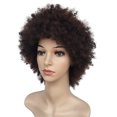 thumbnail image 5 of Peluca HUOGUO Brown sintética rizada corta afro para mujer, 5 of 5