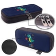 thumbnail image 4 of Picia Dinosau Space Explorer Pattern Large Capacity PU Leather Pencil Case Organizer Pen Marker Holder Double Zipper Storage Bag Big Pencil Pouch for College Office, 4 of 6