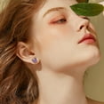 thumbnail image 3 of Bestyle Butterfly Earrings Cute Pure 925 Sterling Silver Stud Earrings February Synthetic Amethyst Birthstone Birthday Graduation Gifts for Women, 3 of 9