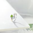 thumbnail image 4 of Gem Stone King 925 Silver and 10K Yellow Gold Green Peridot and Moissanite 2 Heart Promise Couple Engagement Mother Ring (1.02 Cttw, Gemstone Birthstone, Available in Size 5, 6, 7, 8, 9), 4 of 5