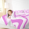 thumbnail image 4 of jejeloiu Modern Geometric Desgin Bedding Comforter Set,Minimalist Stripes Lines Twin Comforter Sets,Pink White Bedding Set For Teens,Luxury Bedroom Decor Reversible,2-Piece, 4 of 8
