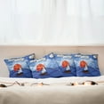 thumbnail image 3 of Ambesonne Nautical Throw Pillow Cover 4 Pack, Ship on Misty Waters, 20", Blue Orange White, 3 of 6