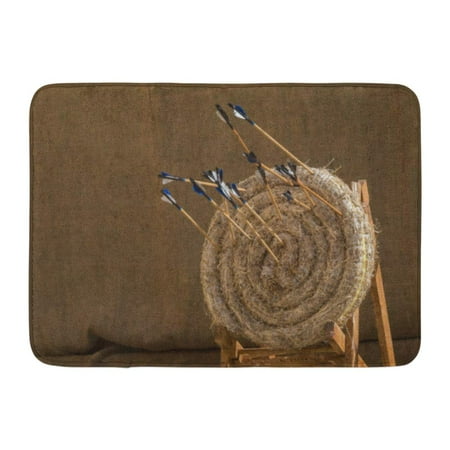 Target Mat - GODPOK Traditional Feathered Arrows in Ancient Medieval Straw Practice Archery Targets Mdina Malta April Rug Doormat Bath Mat 23.6x15.7 inch