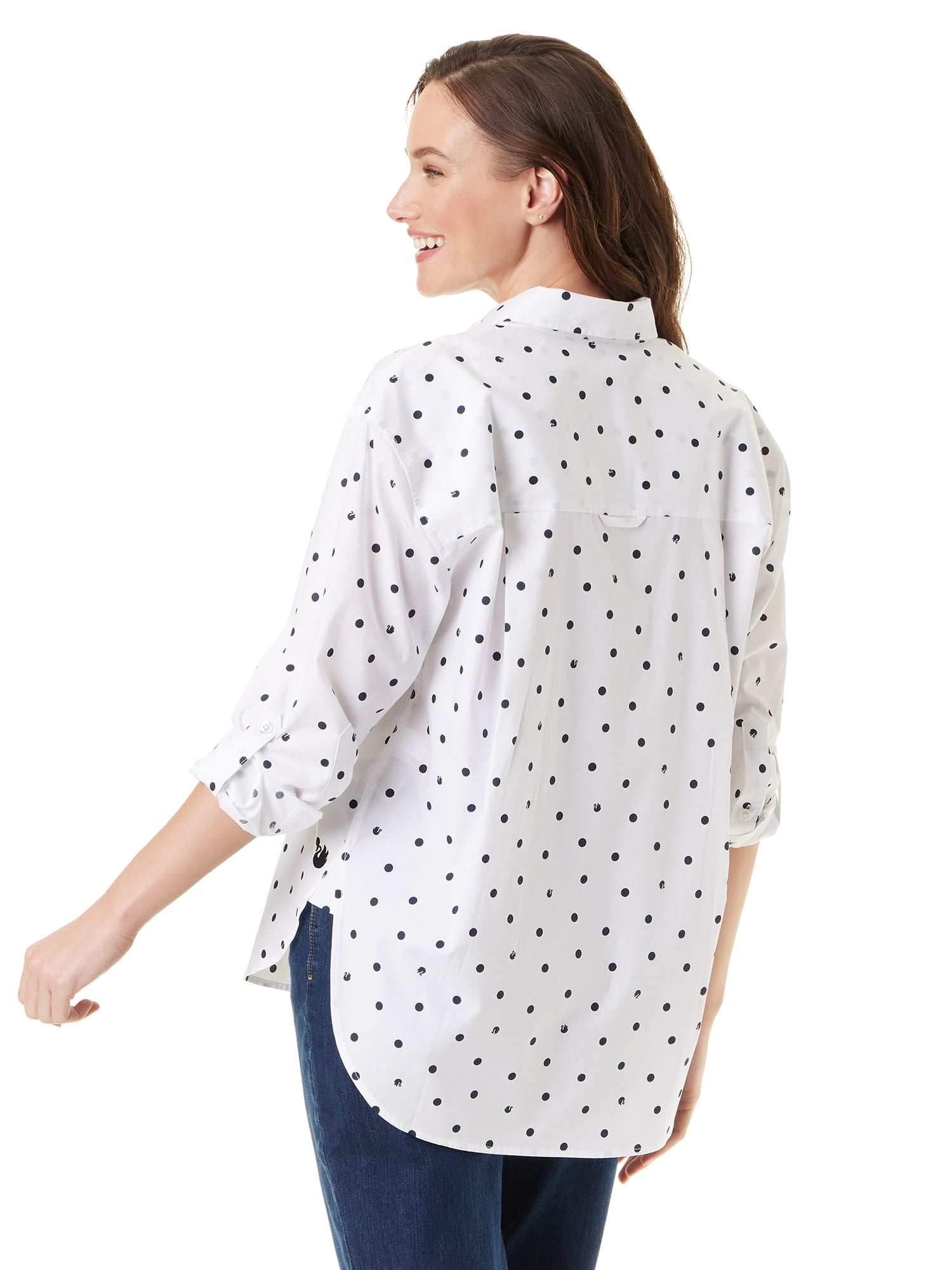 Gloria Vanderbilt Swan Series Women's Amanda Oversized Shirt, Sizes S-XXXL