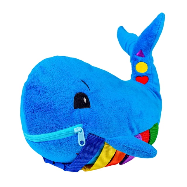 Juguete sensorial de viaje para niños pequeños con hebilla Blu Whale