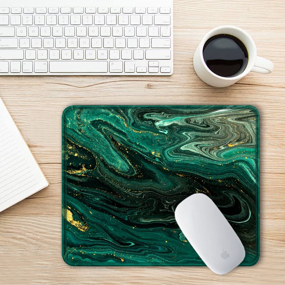 SUNENAT Mouse Pad, Square Anti-Slip Rubber Gaming Mousepad, Premium-Textured & Waterproof Mouse Mat with Stitched Edges, Cute Office Mouse Pads for Women Men Computer Laptops, 10" x 8", Teal River - image 2 of 8