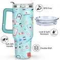 thumbnail image 3 of 40oz Funny Nurse Life Stainless Steel Flip Straw Tumbler Spill Proof Travel Cup Double Wall Vacuum Insulated Coffee Mug with Handle, 3 of 6