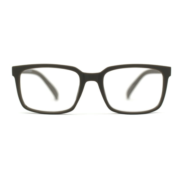 Stylish Matte Finish Rectangle Plastic Reading Glasses Grey +1.00