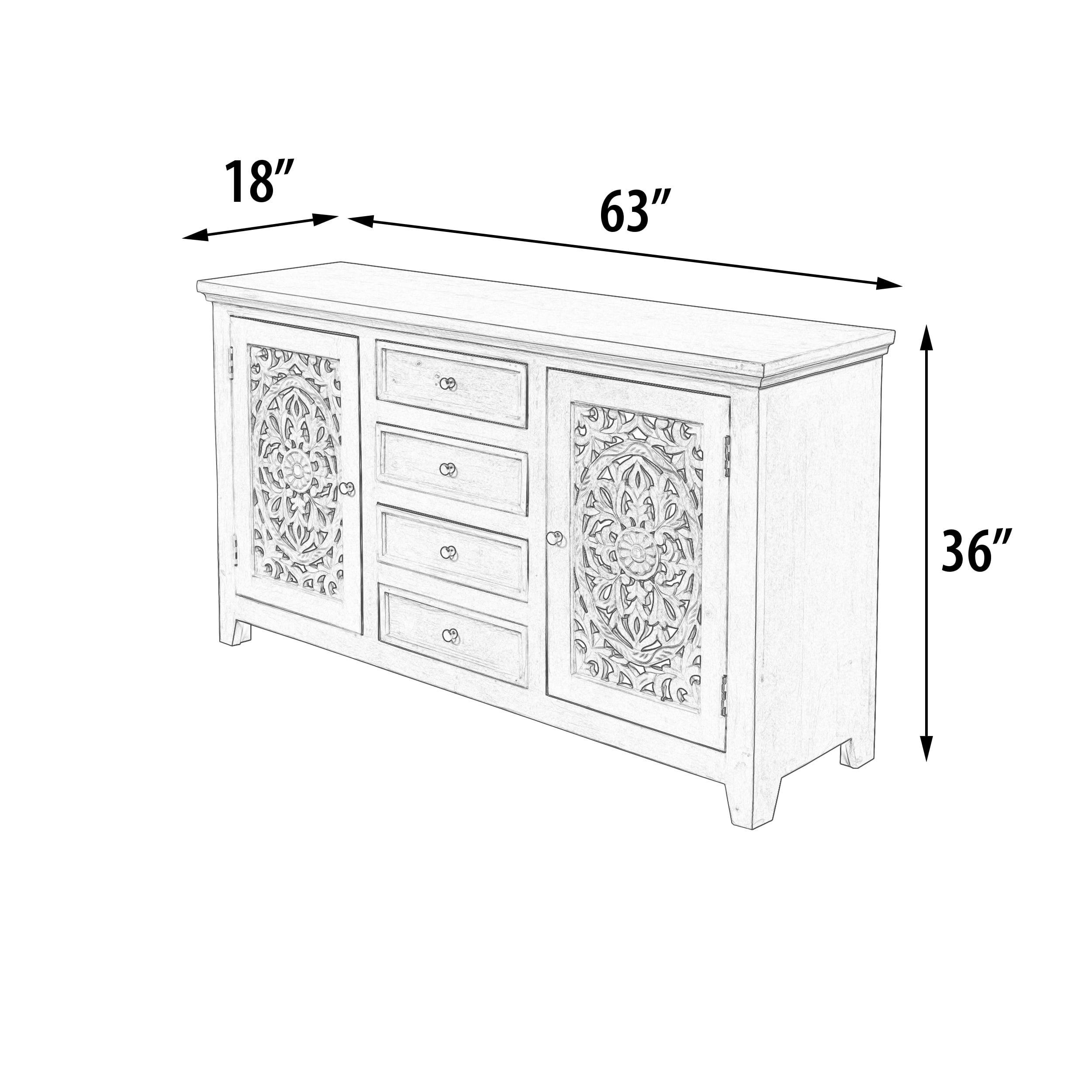 carved lace dresser Carved Lace Harlow Dresser