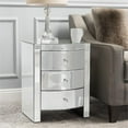 thumbnail image 2 of Noble House Roxie 3-Drawer Modern Glass Side Table in Mirrored, 2 of 9
