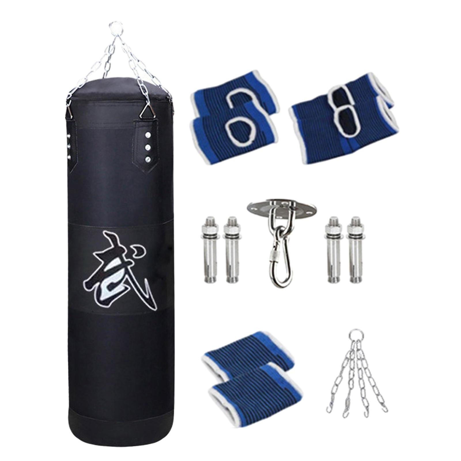 Baoblaze Boxing Bag Heavy Bag Wrist Guards Hanging Unfilled Bag Fillable Punching Bag for Black 120cm