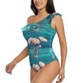 thumbnail image 2 of Gaeub Flowers in Glass Vase Women's One Shoulder Ruffle Tummy Control Swimwear for Swimming Surfing Beach Party - XX-Large, 2 of 8