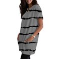 thumbnail image 5 of Duoif Women's Casual V Neck Short Sleeve Dress Loose Fit T Shirt Dress with Pockets Grey L, 5 of 9