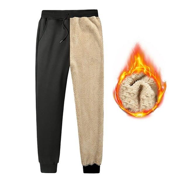 Flame Dice Drawstring Fleece Thermal Lined Warm Jogger Sweatpants