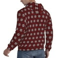 thumbnail image 6 of Lsque Red Buffalo Plaid Merry Christmas Pattern Casual Men's Hoodie,Hooded Sweatshirt with Kangaroo Pocket,Pullover Hoodie-Large, 6 of 7