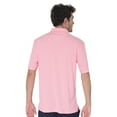thumbnail image 4 of AVA Athletica Men's Polo Collar Moisture-Wick Active Wear Fine Striped T-Shirt; Pink; LG, 4 of 6