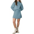 thumbnail image 3 of Long Sleeve Women Fall Winter 2 Pieces Skirt Sets Casual Sweater Pullover and Skirt, 3 of 6