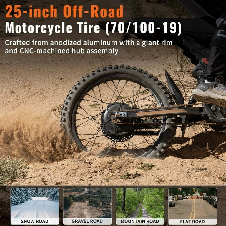 Riding'Times, Electric Dirt Bike, GT73PRO, 3000W Motor, 85 Miles