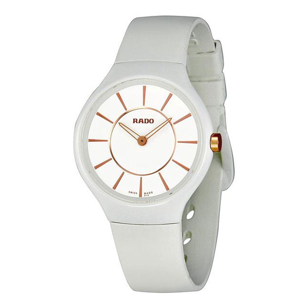 Rado Rado True Thinline White Ceramic Womens Watch Quartz Rubber