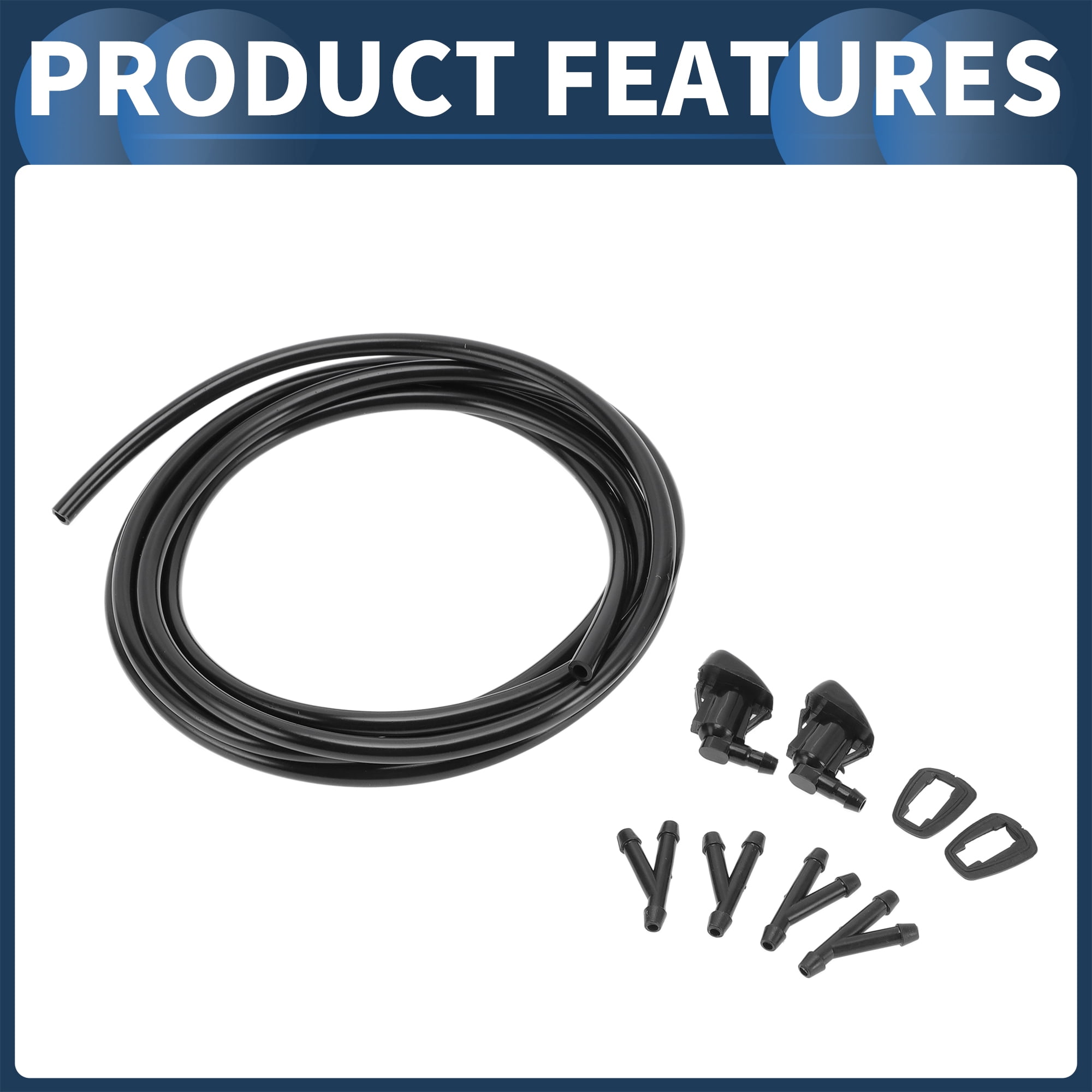 Unique Bargains Windshield Washer Nozzle Kit for Toyota Sienna 2004-2010 Black