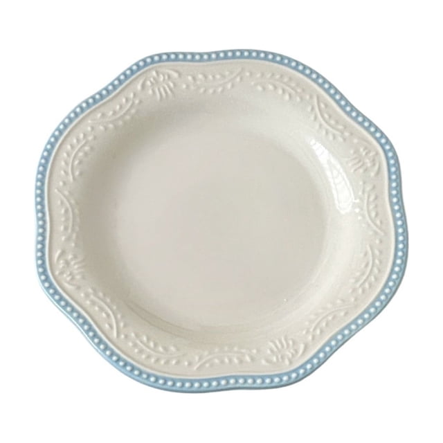 Ensemble d'Assiettes à Salade, Ensemble d'Assiettes à Lunch en Porcelaine, Assiette à Dessert Compatible Micro-Ondes
