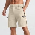 thumbnail image 2 of Eryao Men's Elastic Waist Cargo Shorts Comfortable Outdoor Athletic Shorts with Zipper Pockets,Khaki,XXL, 2 of 9
