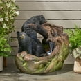 thumbnail image 2 of Bowery Outdoor Bears on a Log Fountain, Light Brown and Black, 2 of 8