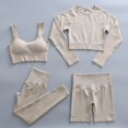 thumbnail image 4 of Conjunto de Yoga de 2/3/4 piezas para mujer ropa deportiva de entrenamiento sin costuras para gimnasio, trajes de cintura alta Leggings Top corto de manga larga, 4 of 4