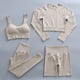 thumbnail image 4 of Conjunto de Yoga de 2/3/4 piezas para mujer ropa deportiva de entrenamiento sin costuras para gimnasio, trajes de cintura alta Leggings Top corto de manga larga, 4 of 4