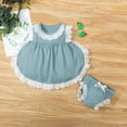 thumbnail image 3 of Mercatoo Shorts Doll Girls Lace Baby Clothes Tops Collar Bow I𝐧fant Girls Outfits&Set Baby Girl Outfit, 3 of 9