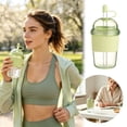 thumbnail image 2 of Reusable Iced Coffee Cups with Lids and Straws, Bubble Tea Tumbler with Silicone Sleeve, Leakproof Portable Straw Cup for Cold Drinks, Smoothies, Daily Travel Outdoor Use (Green), 2 of 5