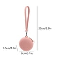 thumbnail image 3 of cpengpj Round Zipper Silicone Coin Purse Earphone Bag, Zipper Pocket Bag Keychain Round Coin Pouch with Wrist Lanyard, 3 of 6