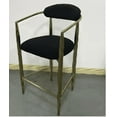 thumbnail image 7 of Modern Boucle Bar Stools Set Of 2 Modern Upholstered Bar Height Barstools Vintage High Island Chairs with Metal Frame/Back/Arms for Kitchen/Home Pub/Dining Room,Black+Gold Metal Furniture Dining, 7 of 7