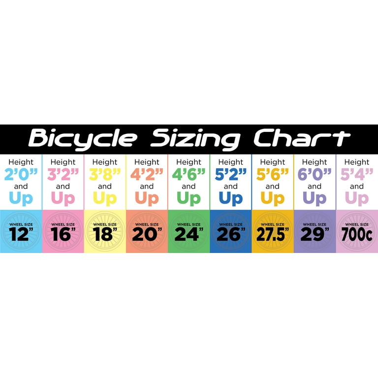 Walmart bike hot sale size chart