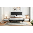 thumbnail image 2 of Sifurni Full Bed Frame Upholstered Platform Bed with Adjustable Headboard, No Box Spring Needed, Black, 2 of 9