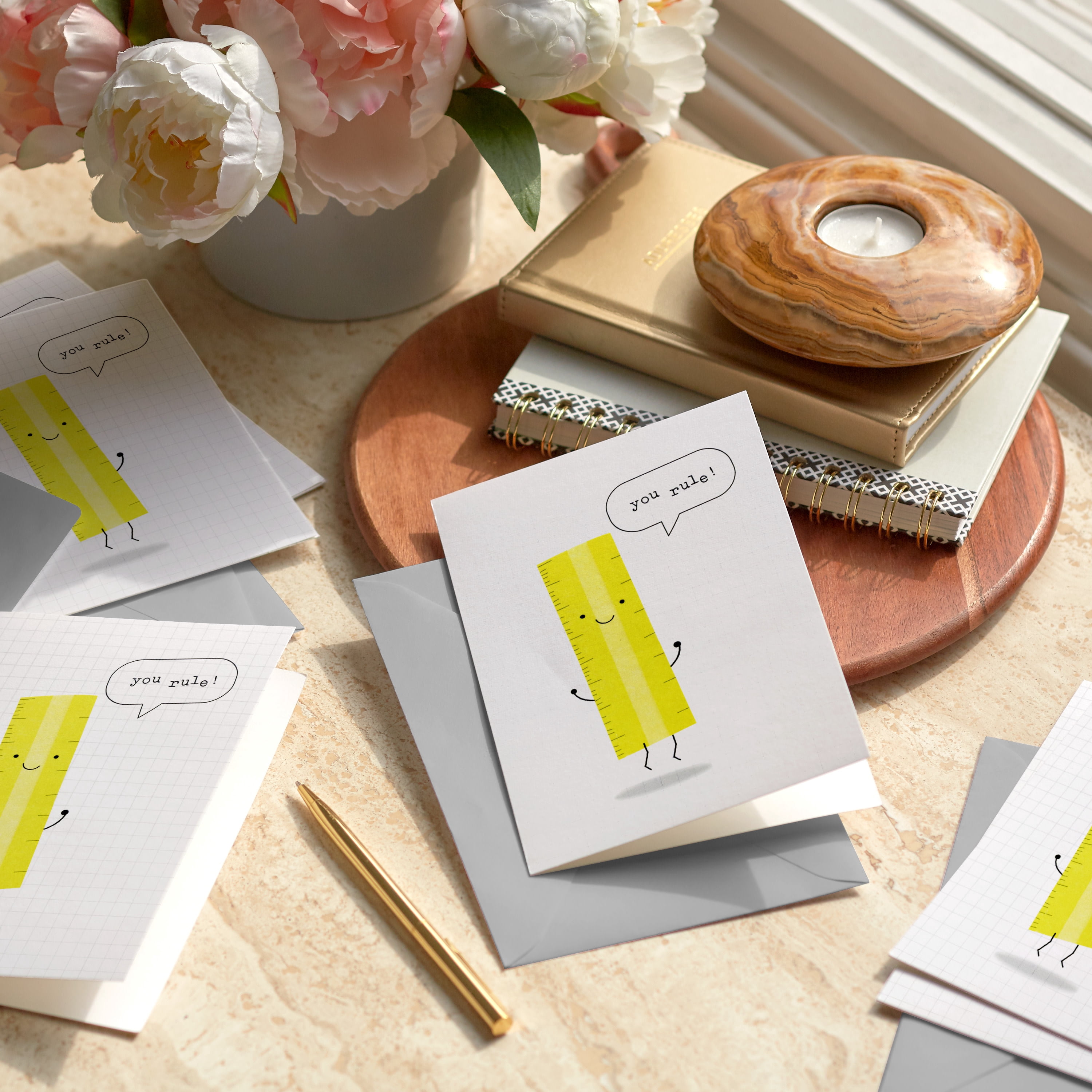 Hallmark Blank Notes (Happy Ruler), Pack of 10