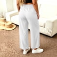 thumbnail image 7 of SBYOJLPB Women's Plus Size Pants Solid Color Elastic Waist Drawstring Pants with Pocket, 7 of 7