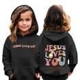 thumbnail image 2 of Grblisyd Cute Christian Graphic Hoodies For Girls Cute JESUS LOVES YOU Graphic Hoodie Kids Jesus Sweatshirt Religious Bible Verse Pullover, 2 of 6