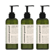 Common Ground Natural Hand Wash Soap, Paraben and Cruelty Free; Organic, Vegan, Plant-Based Formula, Botanical Scent and Avocado Oil Extract; Daily Use, Sensitive Skin 8.4 Fl Oz (3 Pack)