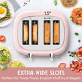 thumbnail image 3 of Mueller Retro Toaster 4 Slice with Extra Wide Slots Bagel, Defrost, Reheat, Cancel Function, 6 Browning Levels, Dual Independent Control Panel, Removable Crumb Tray and High Lift Lever, Pink, 3 of 5