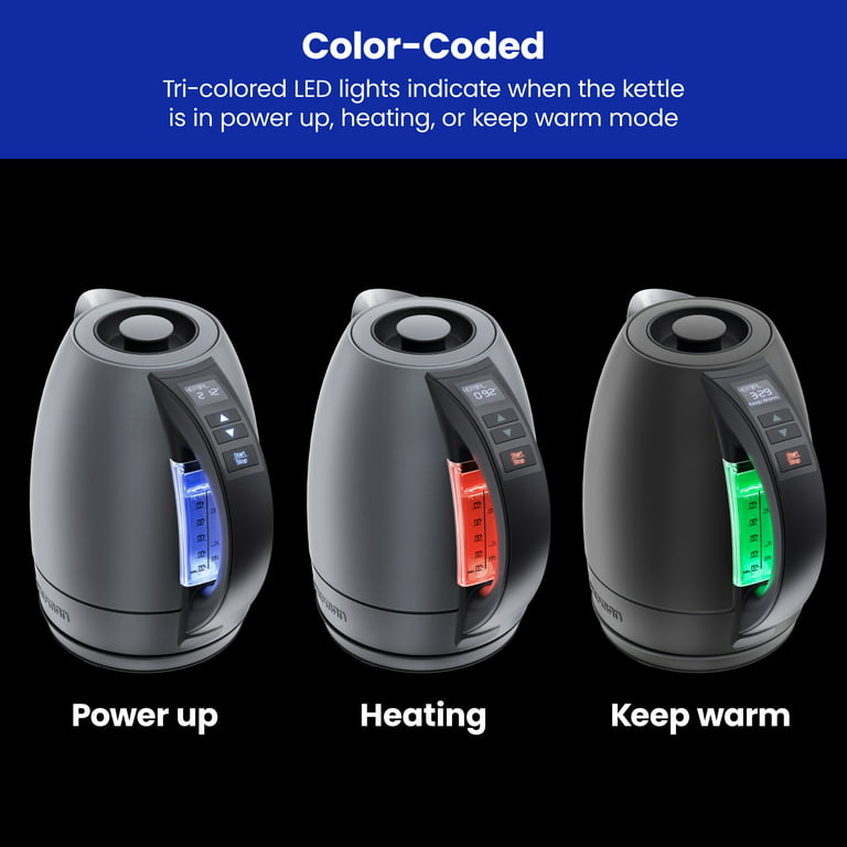 Electric Kettle Temperature Control 5 Presets LED Indicator Lights