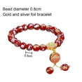 thumbnail image 2 of Pulsera hecha a mano de cuentas de vidrio de lámina dorada, pulseras elásticas elásticas, para meditación para hombres y mujeres, 2 of 5