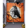 thumbnail image 3 of Halloween Crow Shower Curtain Set ，Waterproof Fabric Shower Curtains Classic Moon Branches Orange Retro Art Shower Curtains for Bathroom,Bathroom Decor 54x"78", 3 of 6
