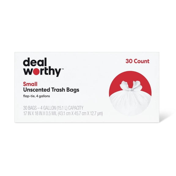Small Flap Tie Trash Bags - 4gal - 30ct - Deal