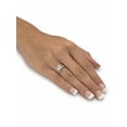 thumbnail image 3 of PalmBeach Jewelry Princess-Cut Created White Sapphire and Diamond Accent Halo Engagement Ring 1.46 TCW in Platinum-plated Sterling Silver, 3 of 5