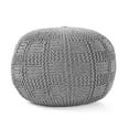 thumbnail image 4 of DUOSONG Yuny Knitted Cotton 20 X 20 Round Pouf Grey Cotton Furniture Primary Living Space Bean Bag Chairs & Lazy Sofa Chair, 4 of 8