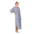 thumbnail image 2 of Aria Women's Sweater Knit 3/4 Sleeve V-Neck Lounger Nightgown with Pockets, Sizes XS to 5X, 2 of 6