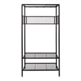 thumbnail image 7 of Honey-Can-Do 3-Shelf Steel Storage Shelves with Hanging Bar, Hooks, and Light, Black, Holds up to 75 lb per Shelf, 7 of 7