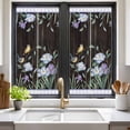 thumbnail image 2 of Spring Flowers Window Privacy Film,Blue Floral Leaves Birds Country Farm Wood Grain Static Cling UV Sun Blocking Window Tint Day and Night,Non-Adhesive One Way Privacy Cover 17.7''x39.3'', 2 of 7
