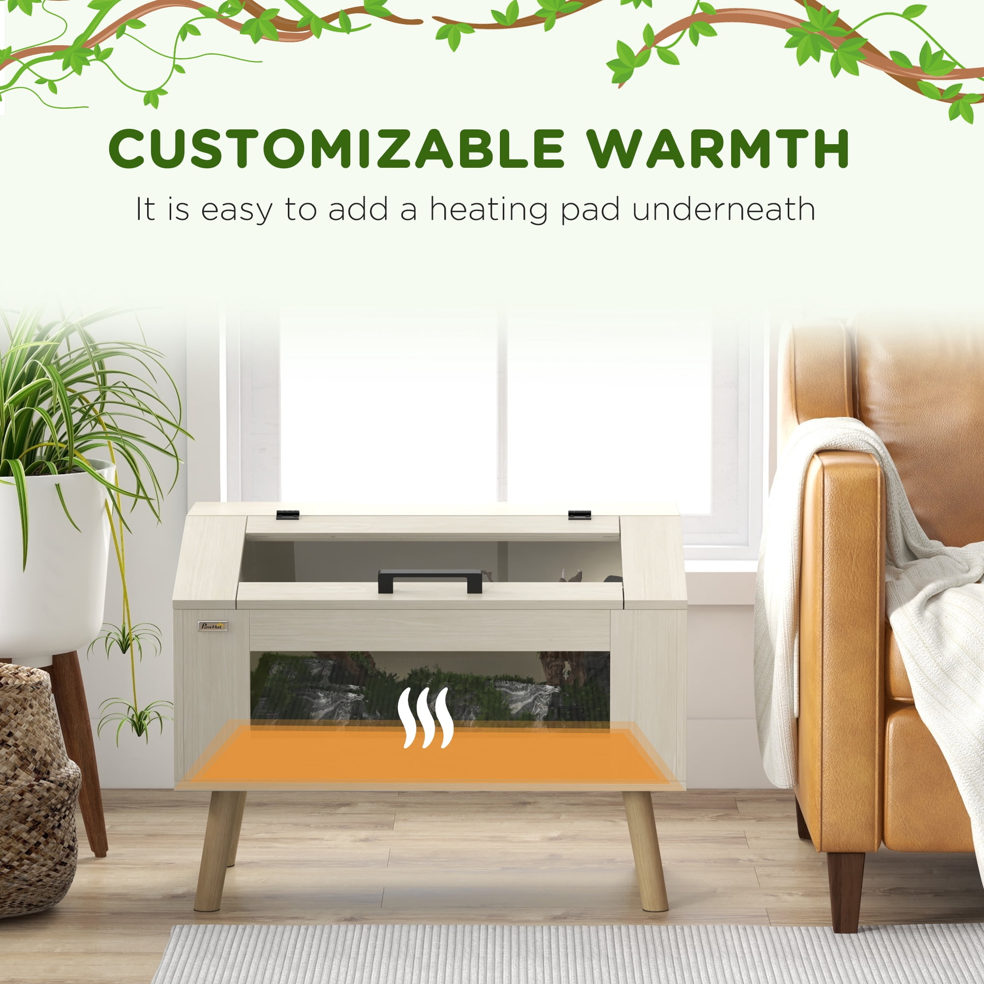 PawHut 29 Gallon Reptile Terrarium W/ Top Opening Windows & Air Vents